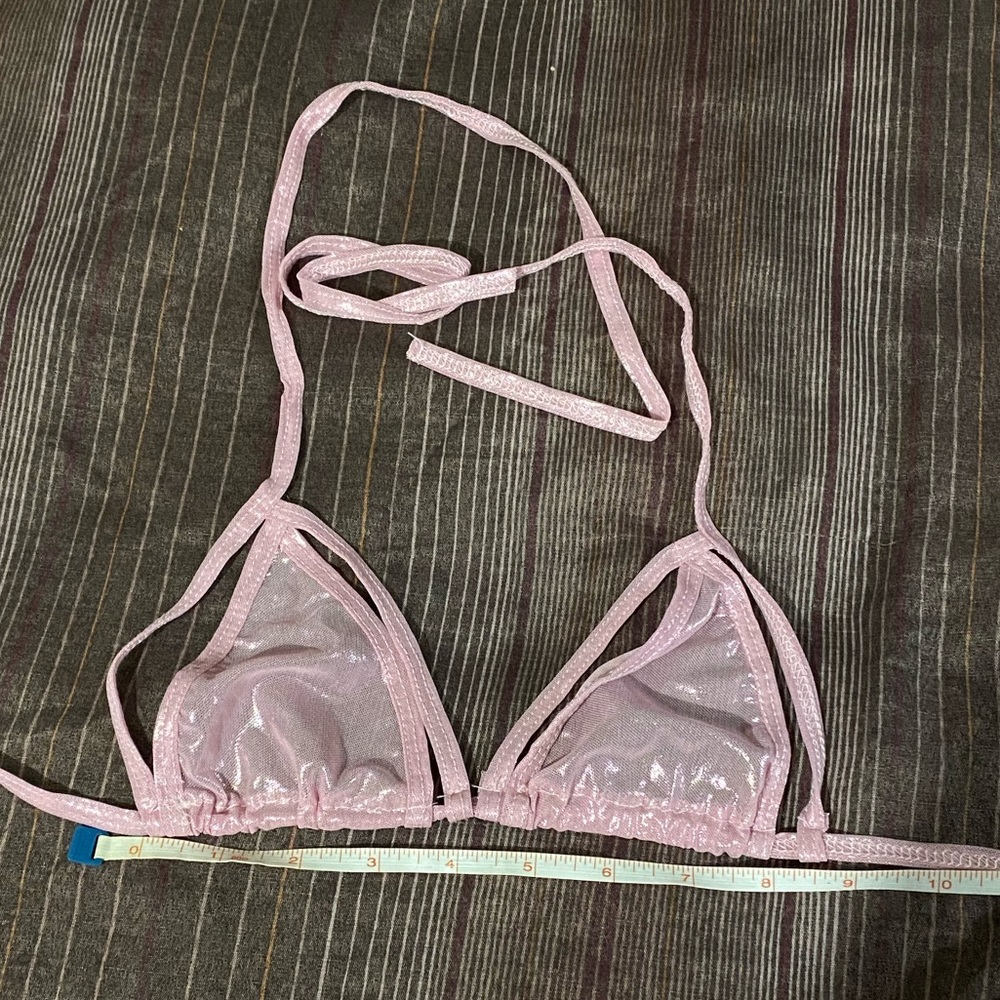 Sheer pink bikini style top